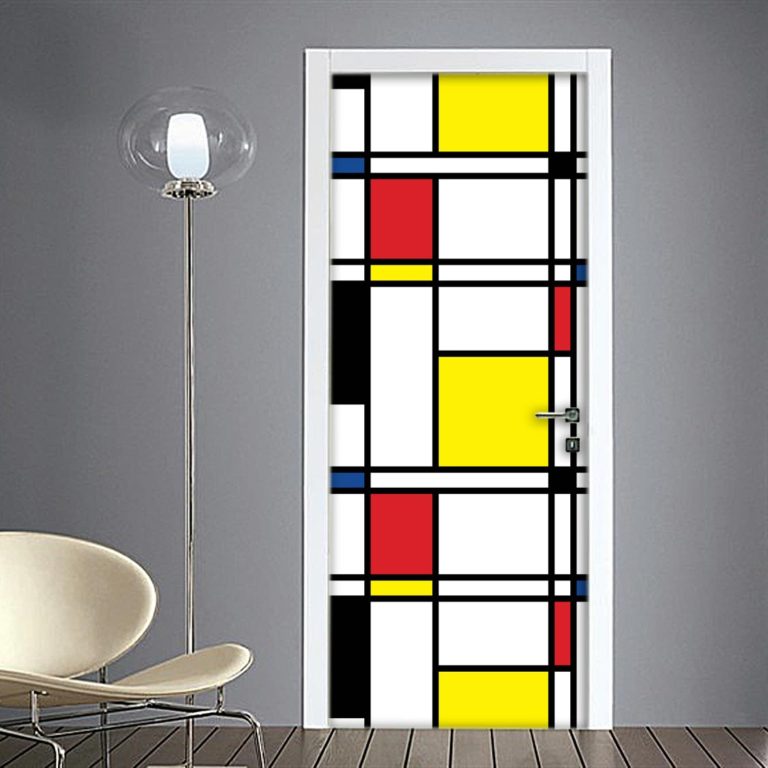 Mondrian composizione adesivo per porta