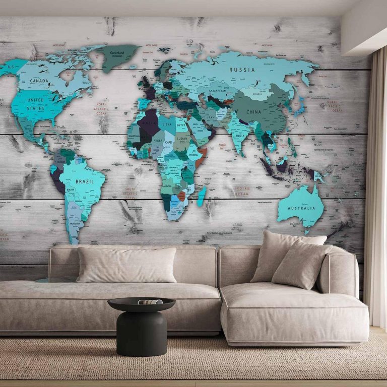 Carta da parati - World Map: Blue Continents