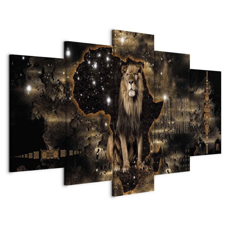 Quadro - Golden Lion (5 Parts) Wide